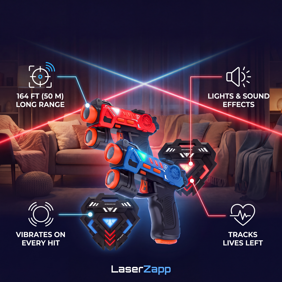 Laser gun with smart vests